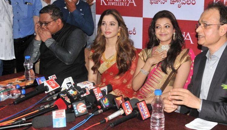 Kajal & Tamannaah Launch Khazana Jewellery in Vizag Photos