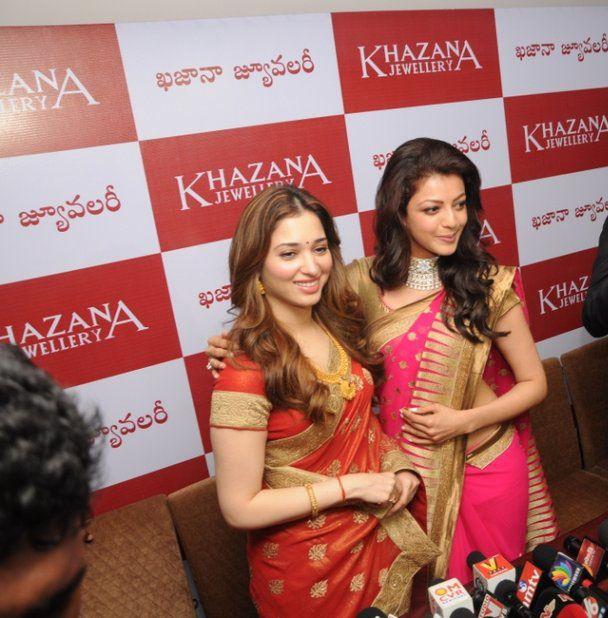 Kajal & Tamannaah Launch Khazana Jewellery in Vizag Photos