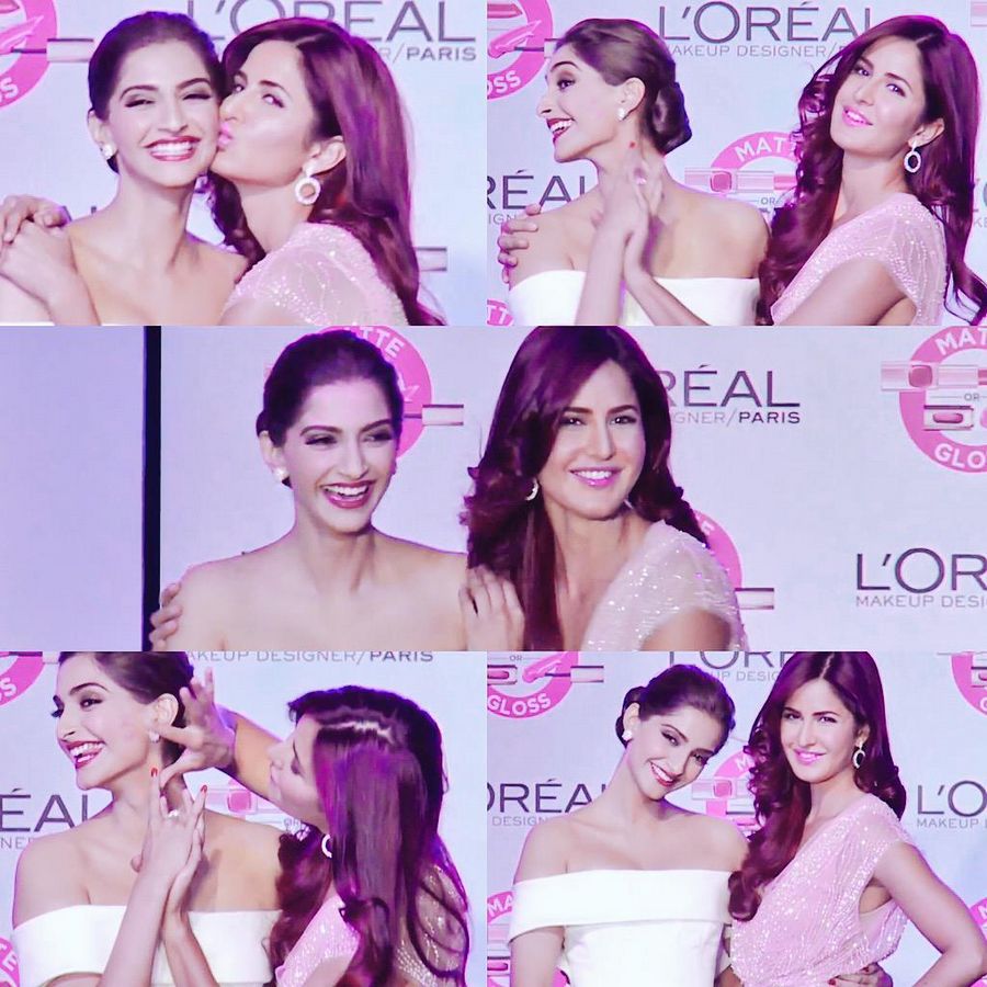 Katrina Kaif and Sonam Kapoor at the unveiling of L’Oreal Paris’s new Cannes collection