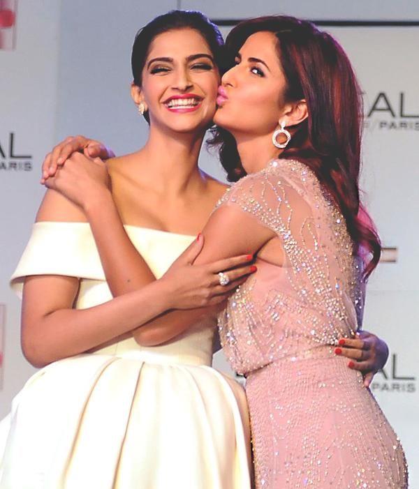 Katrina Kaif and Sonam Kapoor at the unveiling of L’Oreal Paris’s new Cannes collection