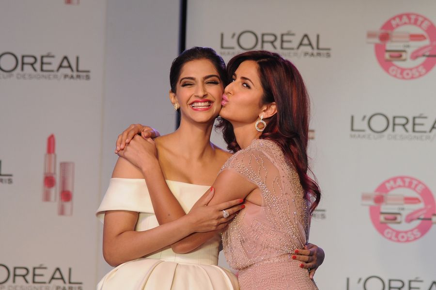 Katrina Kaif and Sonam Kapoor at the unveiling of L’Oreal Paris’s new Cannes collection