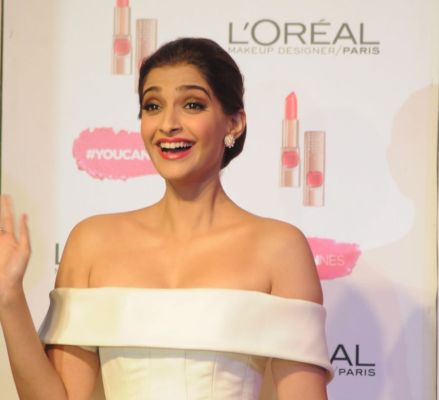 Katrina Kaif and Sonam Kapoor at the unveiling of L’Oreal Paris’s new Cannes collection