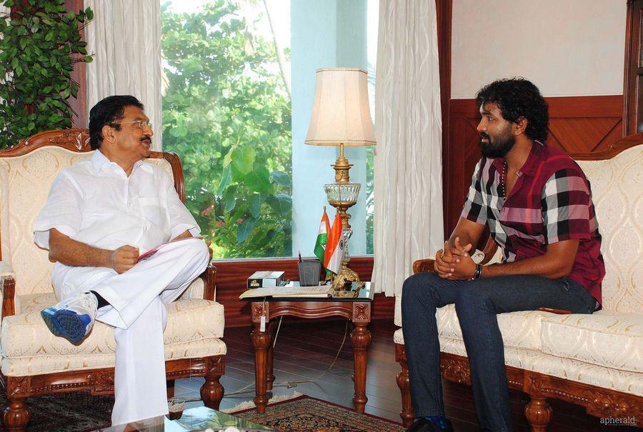 Manchu Vishnu Photos With Ch Vidyasagar Rao