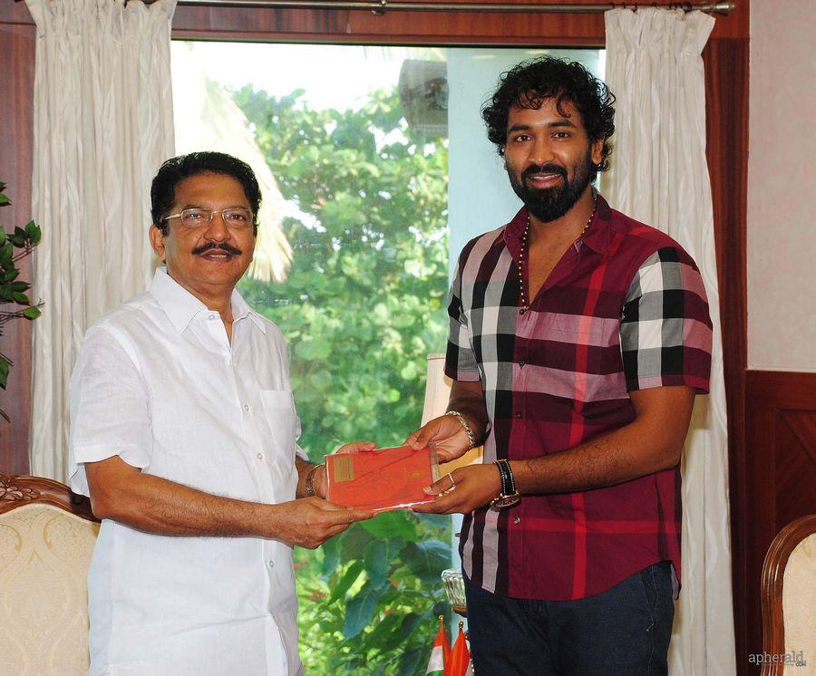 Manchu Vishnu Photos With Ch Vidyasagar Rao