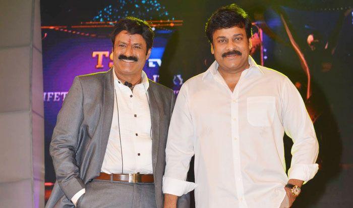 Nandamuri Balakrishna, Chiranjeevi At TSR TV9 National Film Awards Photos