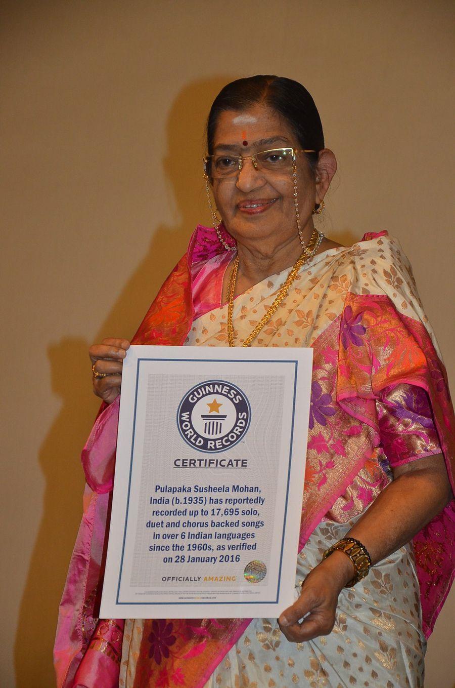 P. Susheela enters Guinness Book of World Records