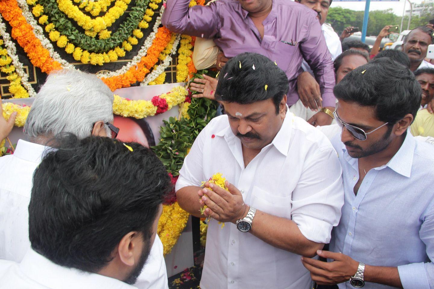 Prabhu and Vikram Prabhu at Shivaji Statue Photos