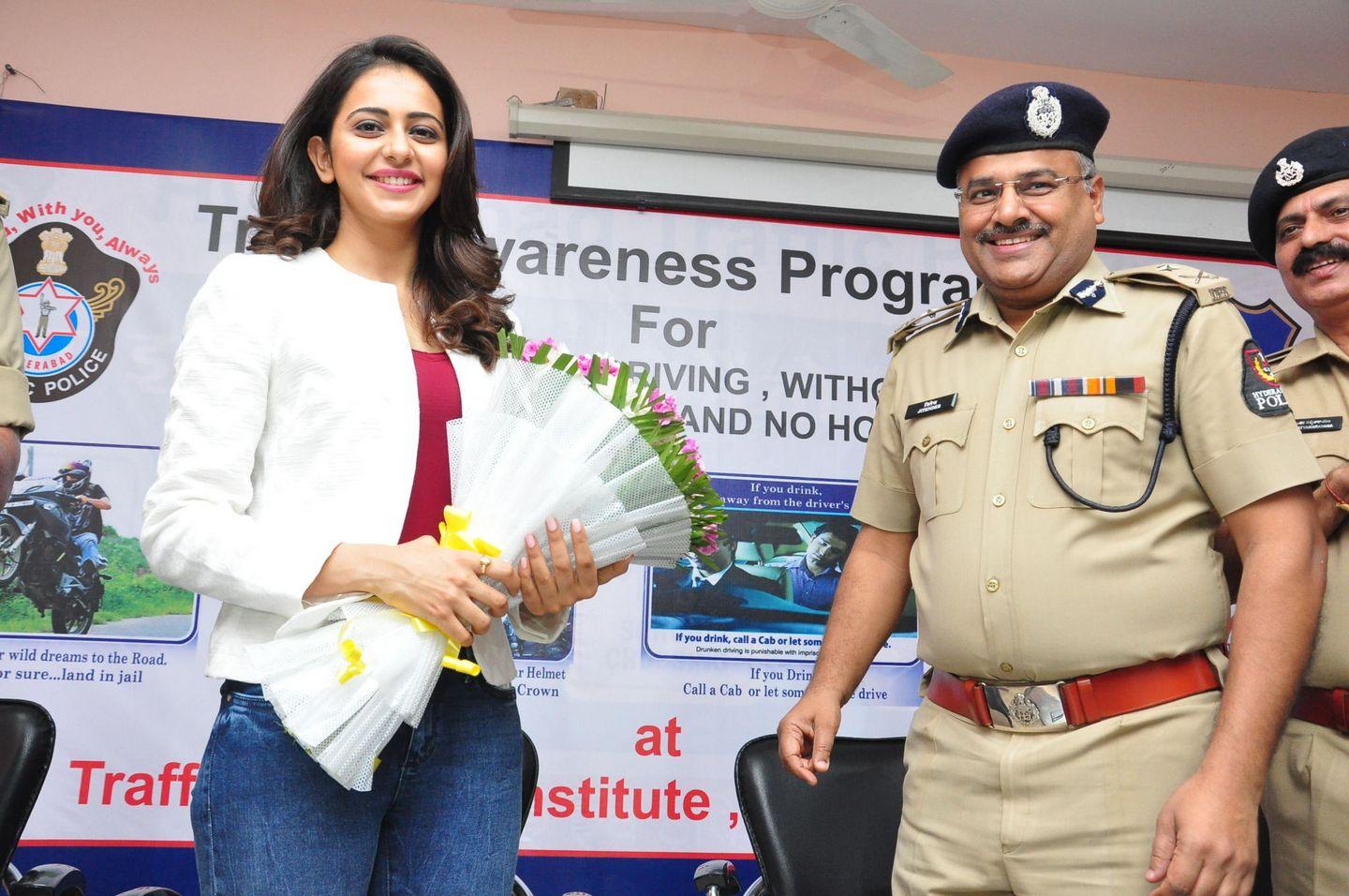 Rakul Preet Singh at Hyd Traffic Awareness Programme Photos