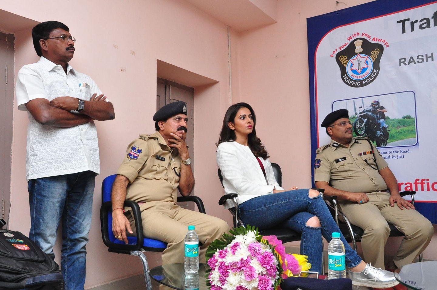 Rakul Preet Singh at Hyd Traffic Awareness Programme Photos