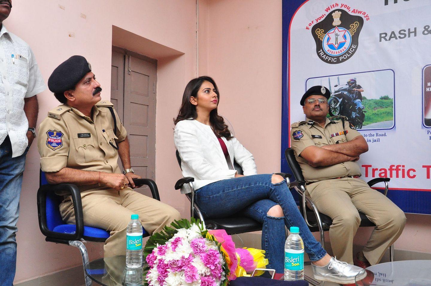 Rakul Preet Singh at Hyd Traffic Awareness Programme Photos
