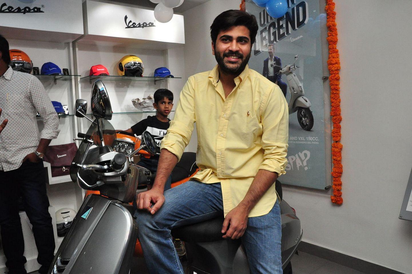 Sharwanand Launches Ashwam Vespa at Banjara Hills