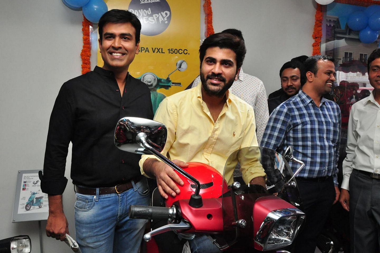Sharwanand Launches Ashwam Vespa at Banjara Hills