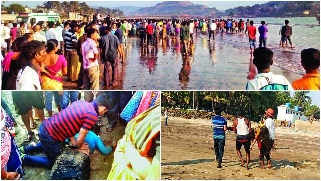 13 Students drown in Murud Beach Tragedy Photos