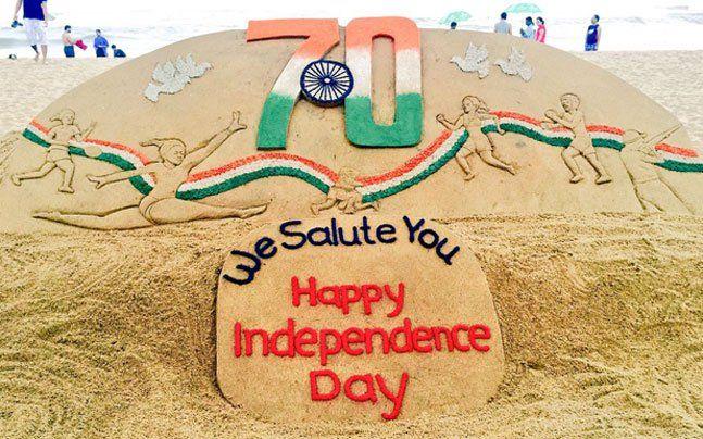 70th Independence Day Sand Sculpture & Drawing Painting
