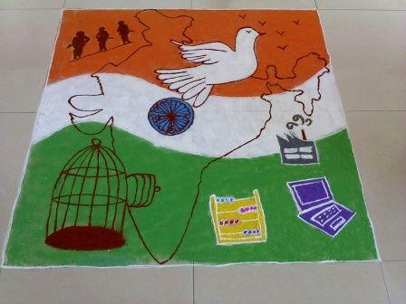 70th Independence Day Sand Sculpture & Drawing Painting