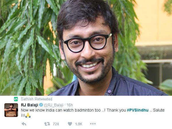 Celebs Who Congratulated PV Sindhu On Sliver Medal In Olympics