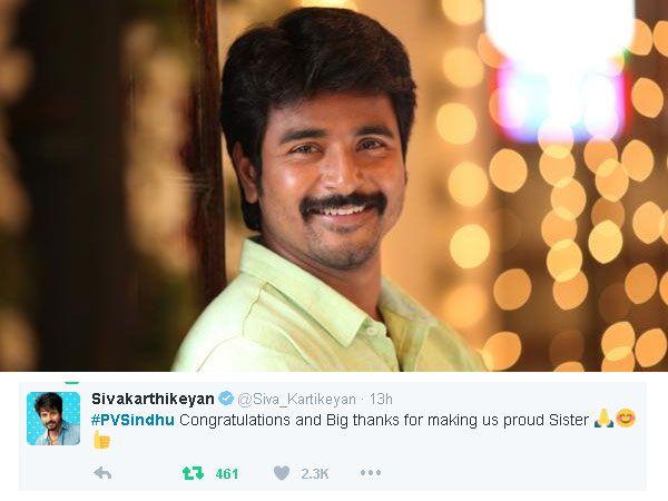 Celebs Who Congratulated PV Sindhu On Sliver Medal In Olympics