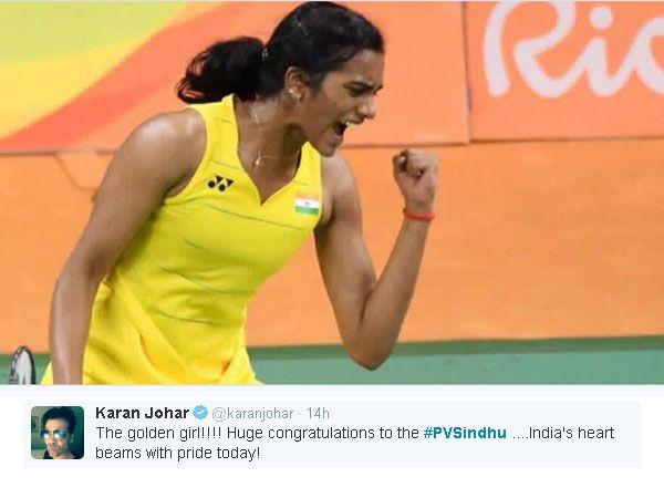 Celebs Who Congratulated PV Sindhu On Sliver Medal In Olympics