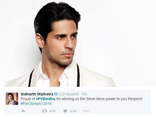 Celebs Who Congratulated PV Sindhu On Sliver Medal In Olympics