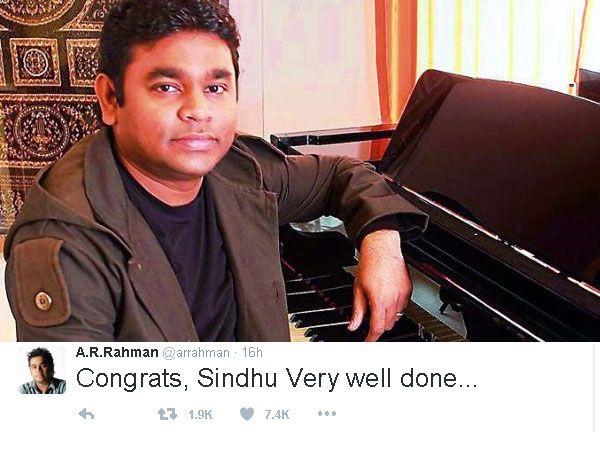 Celebs Who Congratulated PV Sindhu On Sliver Medal In Olympics