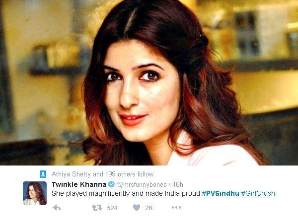 Celebs Who Congratulated PV Sindhu On Sliver Medal In Olympics