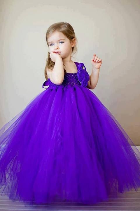 Cute Baby Girl In Purple Dress Photos