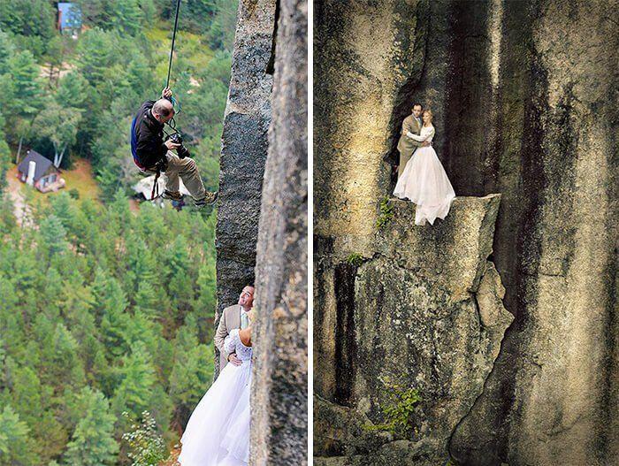 Dedicated Wedding Photographers Who Went To Hilarious Extents To Deliver That Perfect Shot