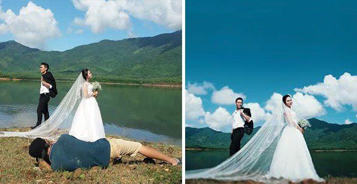 Dedicated Wedding Photographers Who Went To Hilarious Extents To Deliver That Perfect Shot