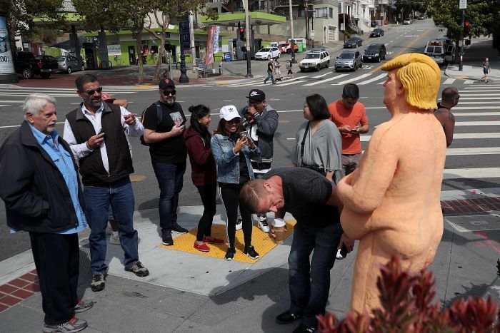 Donald Trump Naked Statue Photos