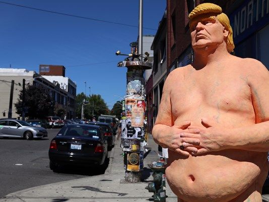 Donald Trump Naked Statue Photos