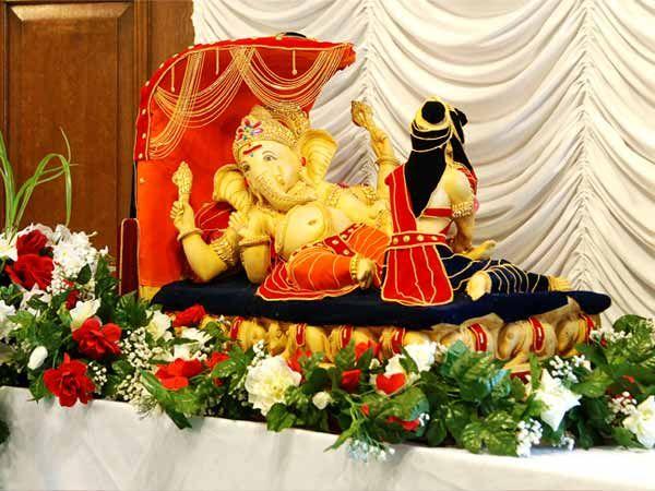 Ganesh Chaturthi Pooja Decoration Photos