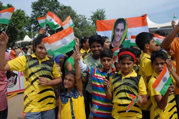 PV Sindhu gets a Rousing Welcome in Vijayawada