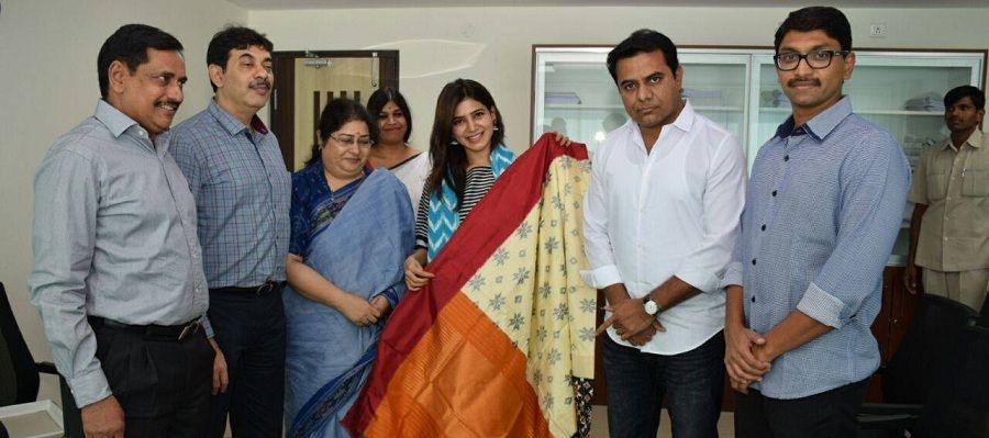 Photos: Samantha as brand ambassador for Telangana Handlooms