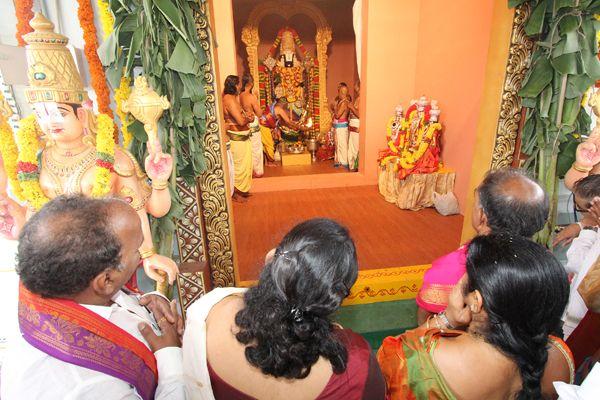 Srivari model temple in Vijayawada in Pushkarni