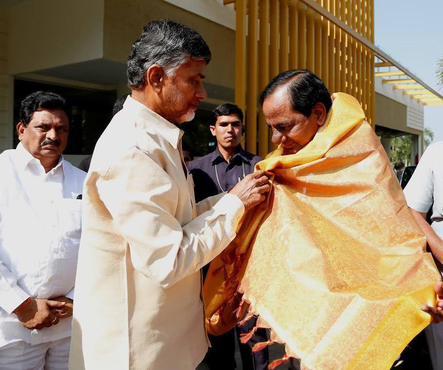 Shri NCBN With TeLangana CM Shri KCR In ViJayawada Photos