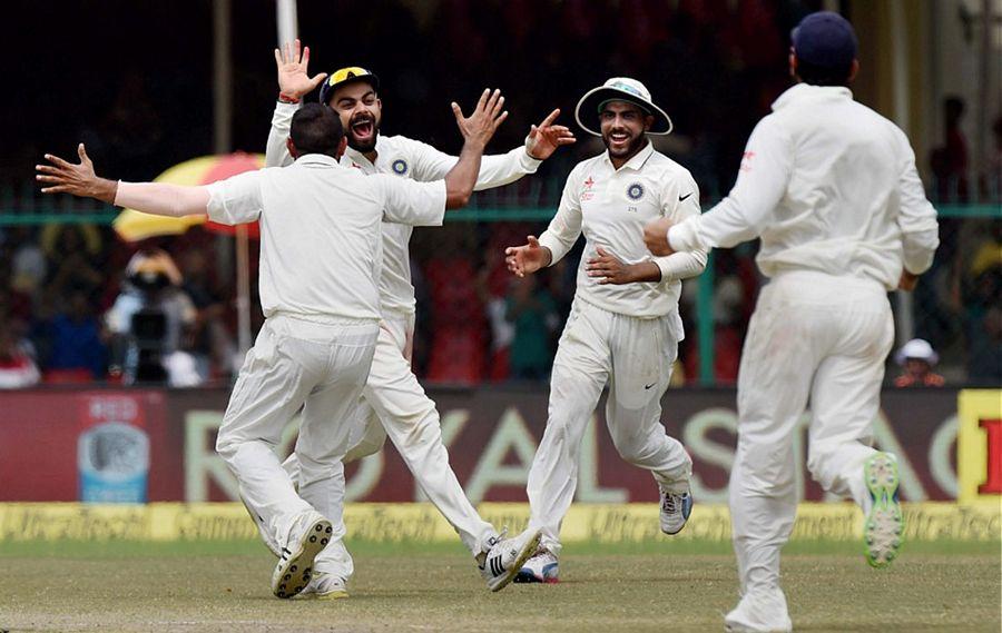 India win historic 500th Test Photos