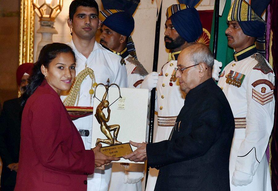 President Pranab Mukherjee Presented Awards to Rio Olympics Winners