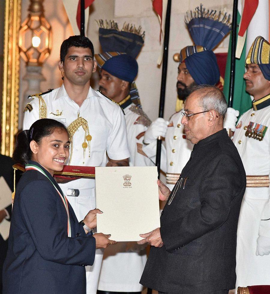 President Pranab Mukherjee Presented Awards to Rio Olympics Winners