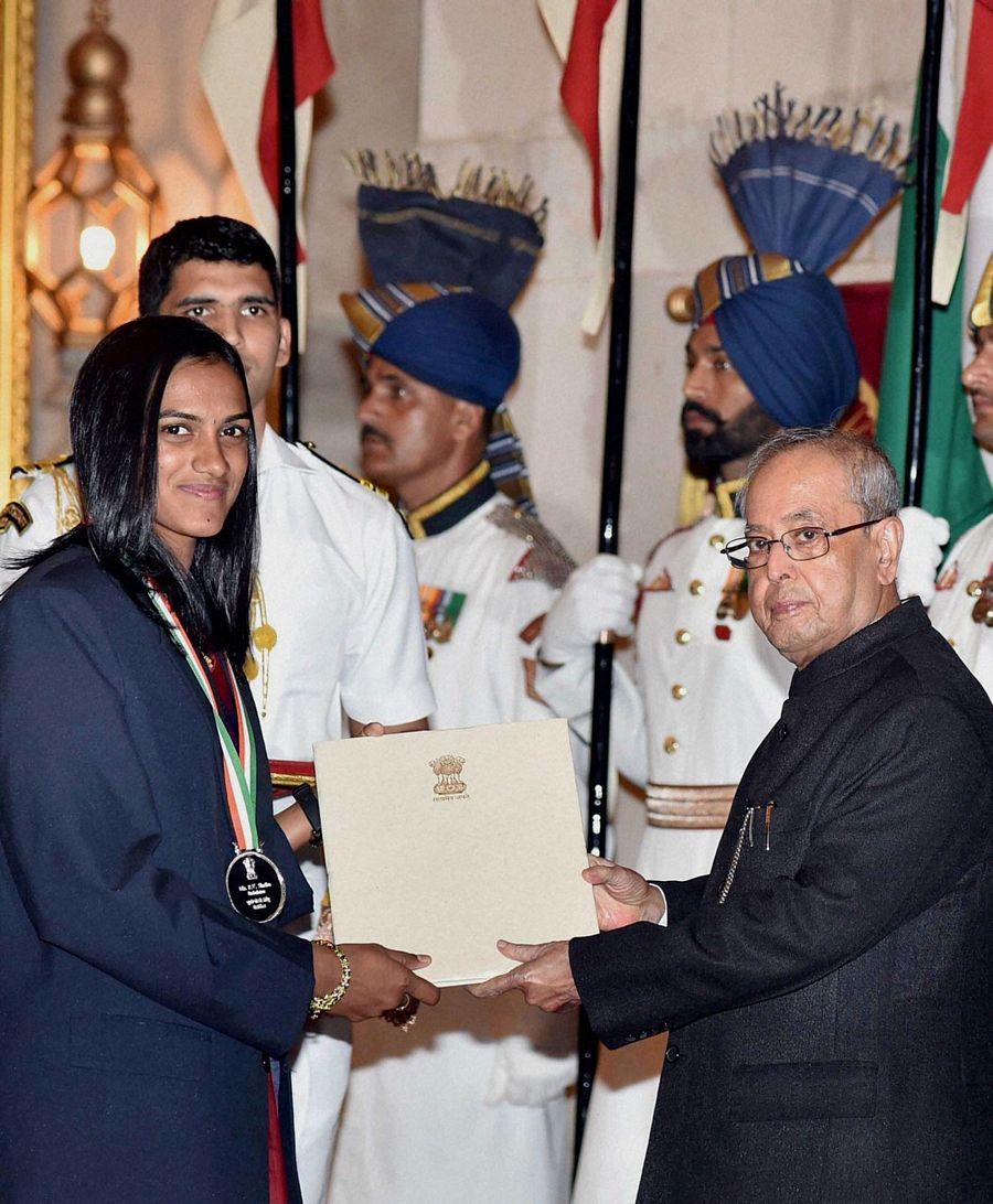 President Pranab Mukherjee Presented Awards to Rio Olympics Winners