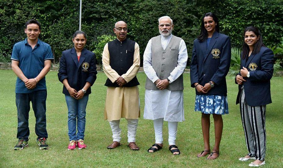 President Pranab Mukherjee Presented Awards to Rio Olympics Winners
