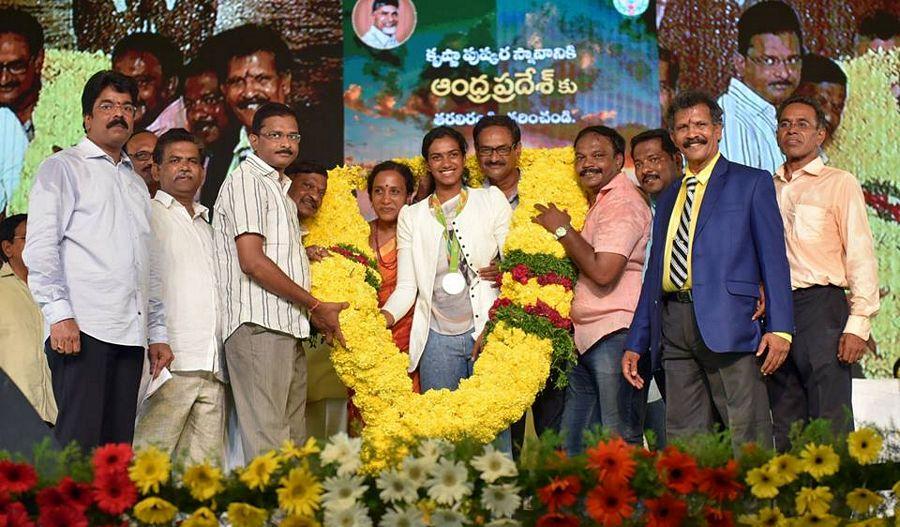 Sri NCBN felicitated Silver Medalist at the Olympics PV Sindhu