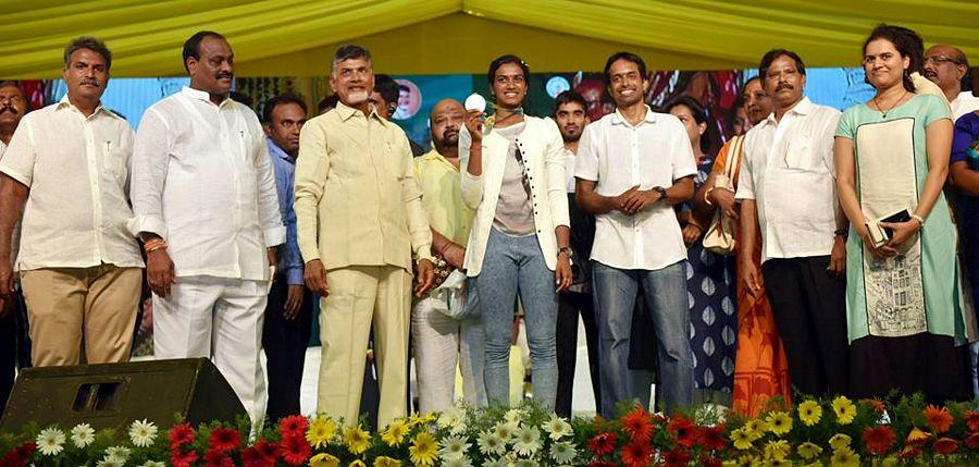 Sri NCBN felicitated Silver Medalist at the Olympics PV Sindhu