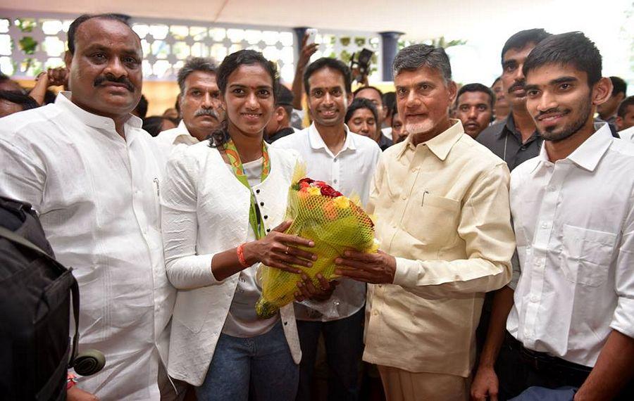 Sri NCBN felicitated Silver Medalist at the Olympics PV Sindhu