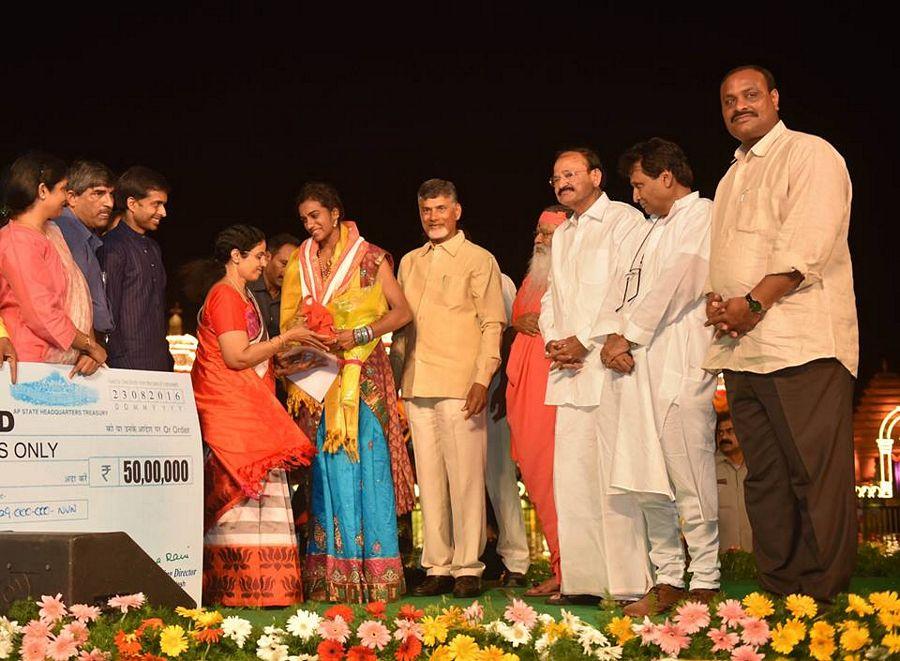 Sri NCBN felicitated Silver Medalist at the Olympics PV Sindhu