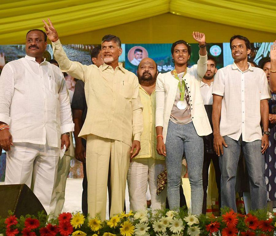 Sri NCBN felicitated Silver Medalist at the Olympics PV Sindhu