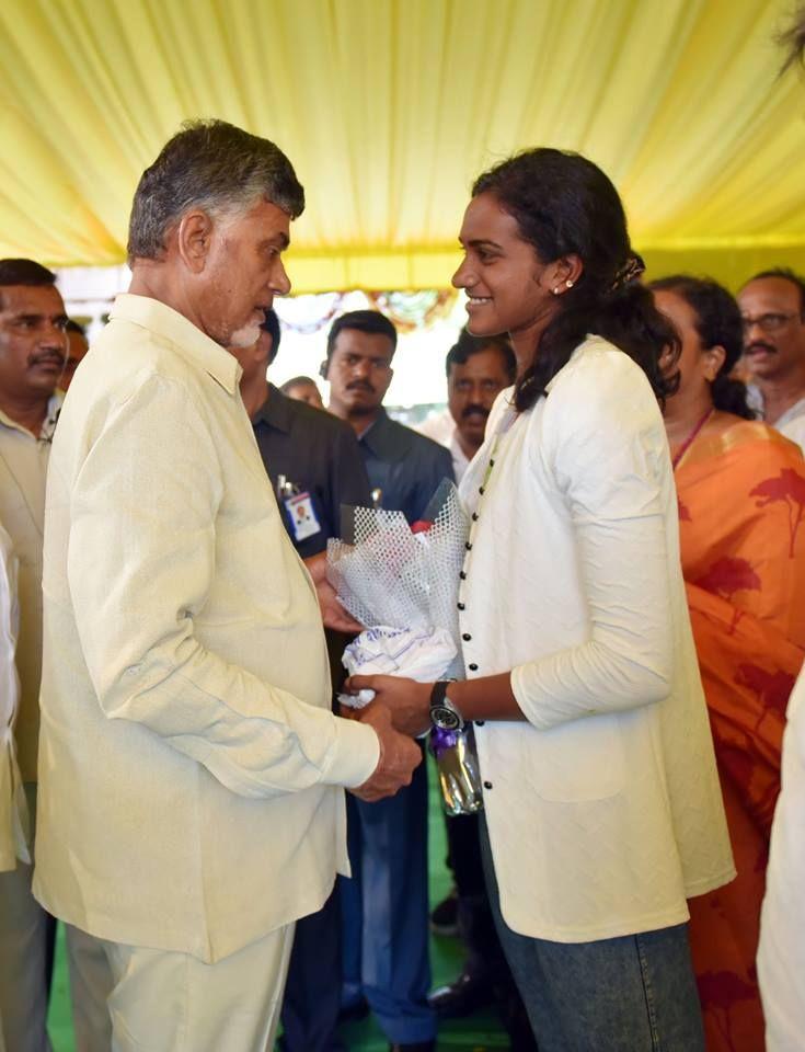 Sri NCBN felicitated Silver Medalist at the Olympics PV Sindhu