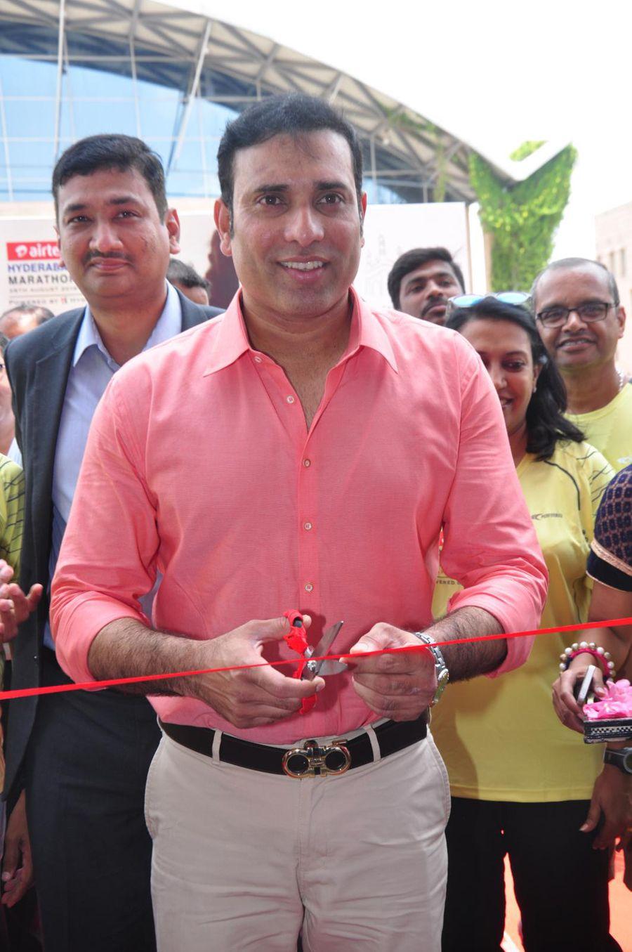 VVS Laxman Inaugurates Airtel Hyderabad Marathon Expo & SportEX Photos