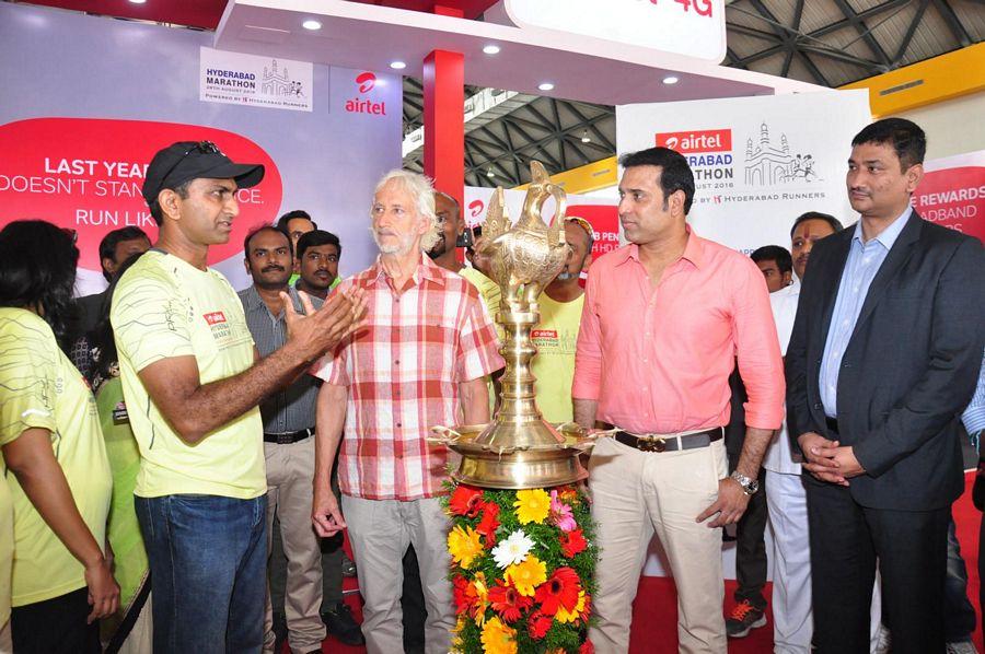 VVS Laxman Inaugurates Airtel Hyderabad Marathon Expo & SportEX Photos