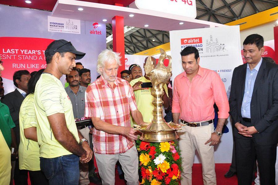 VVS Laxman Inaugurates Airtel Hyderabad Marathon Expo & SportEX Photos