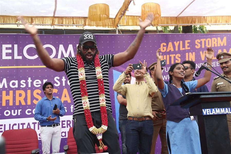 West Indies Cricketer Chris Gayle Visited Velammal School